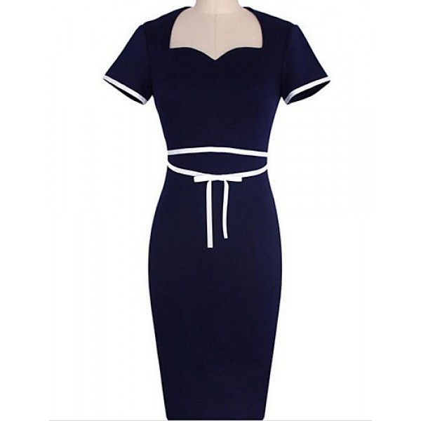 Women's Simple Solid Bodycon Dress,Boat ...