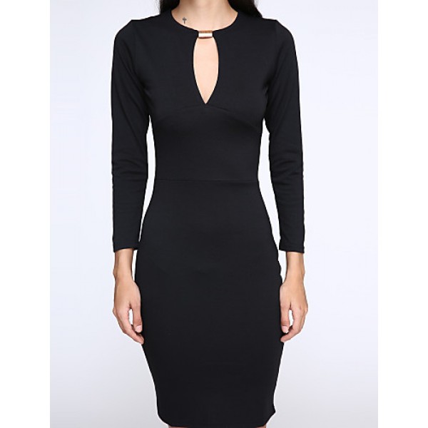 Women's Keyhole Bodycon Pencil Party Mini Dress