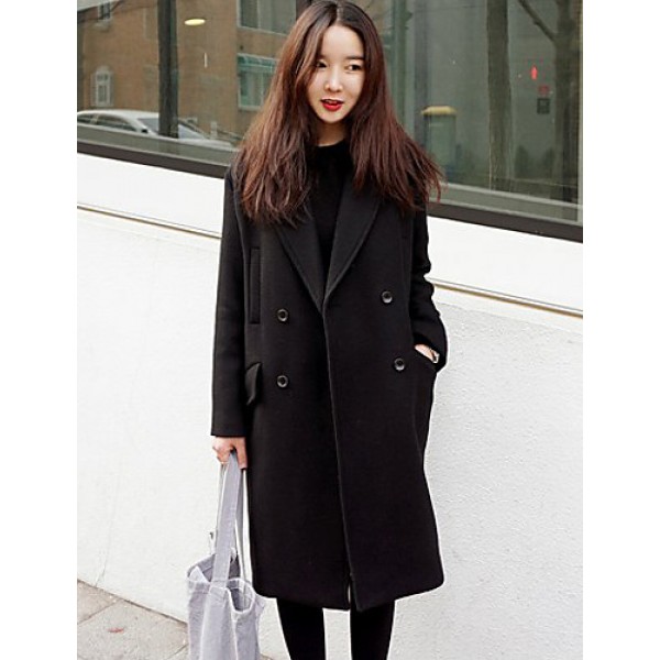 Women's Casual/Daily Simple Coat,Solid N...