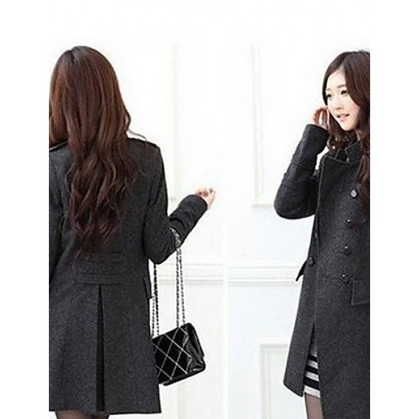 Women cultivate one's morality double-breasted woolen cloth long-sleeved jacket Leisure fashion winter warm coat HOUTW20