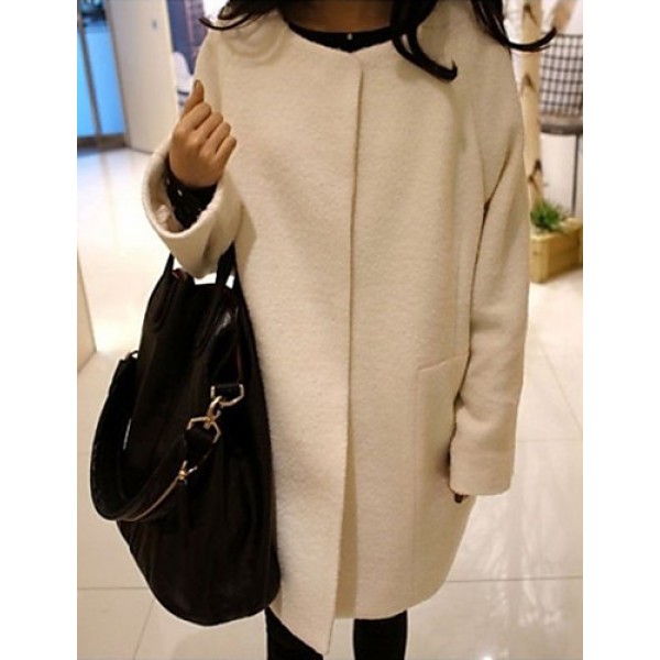 Women's Casual/Daily Simple Coat,Solid R...