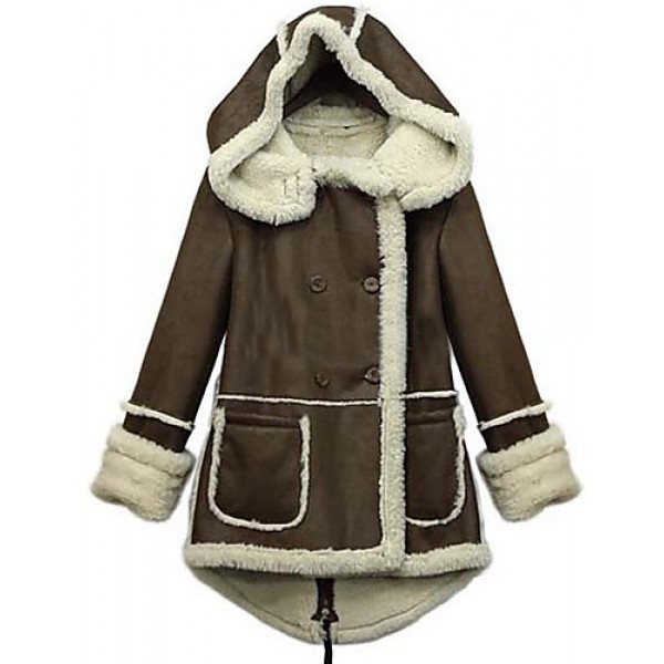 WinterWomen's Solid Color Brown Coats &a...