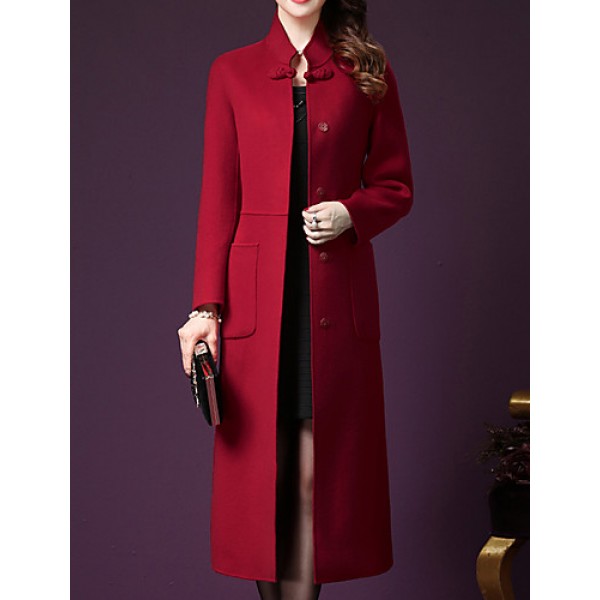 Women's Going out Simple Trench CoatSoli...