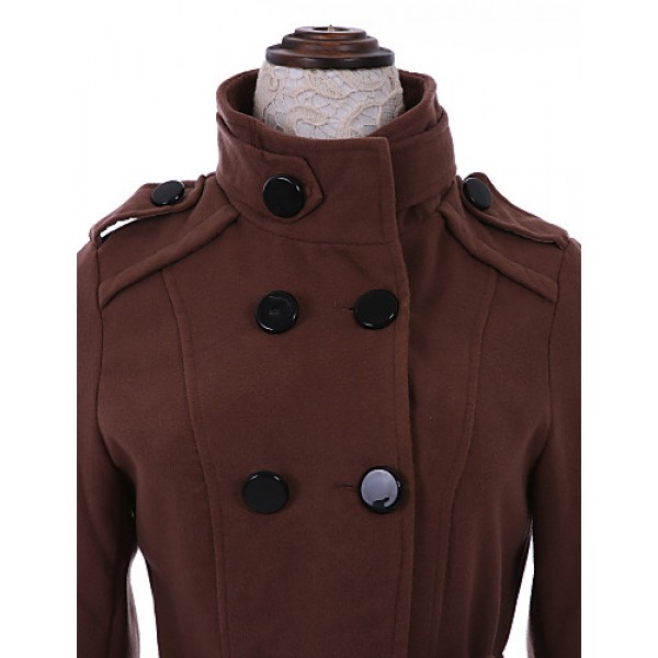 New WomenWoolen Coat Winter Slim Double Breasted Overcoat Winter Coats Long Outerwear for Women